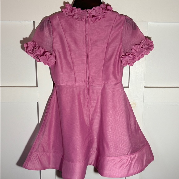 Gb Girls Spring Easter Floral Appliqué Fit and Flare Pink Dress Size 7 NWT - Picture 2 of 6